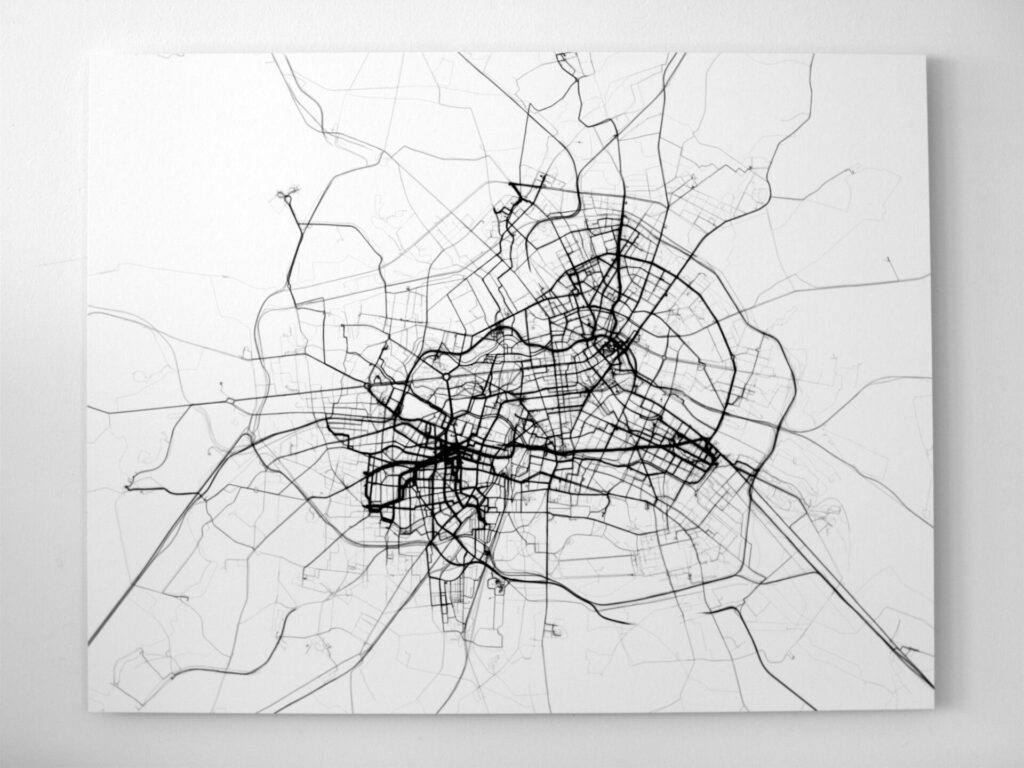 GPS print of all journeys in Berlin between 2003 and 2025