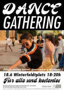 A poster advertising the event "Dance Gathering" by Alice Chauchat